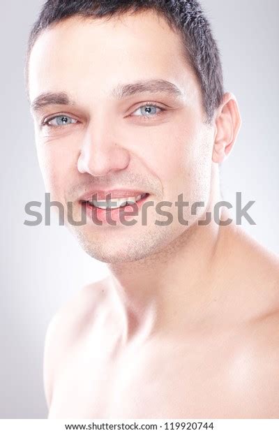 Charming Handsome Man Face Close Over Stock Photo 119920744 Shutterstock