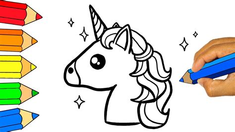 Como Dibujar Un Unicornio Kawaii Facil Paso A Paso Cuernos Ojos Cabeza