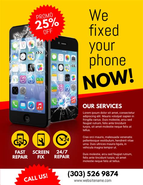 Smartphone Repair Service Flyer Template Postermywall