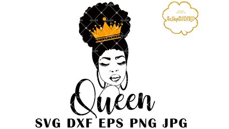 Afro Queen Svg For Cricut Black Woman Curly Hair Svg Afro Woman Svg