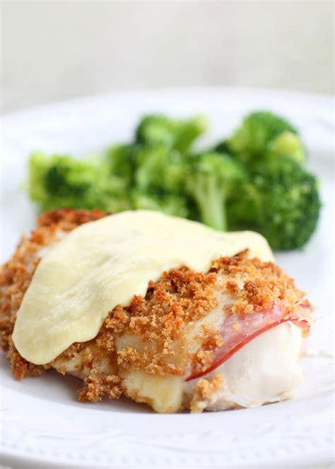 It has the crispy exterior from the breadcrumb mixture that the kids enjoy. Easy Chicken Cordon Bleu