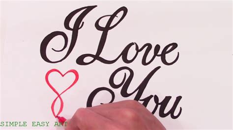 How To Write I Love You In Fancy Cursive With A Cursive Heart Youtube