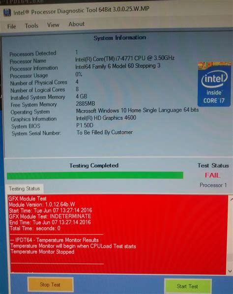 Gfx Module Fail Intel Processor Diagnostic Tool Intel Community