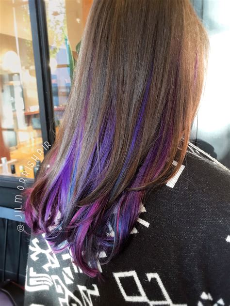 Galaxy Inspired Hidden Highlights Underlights Hair Dyed Hair Purple