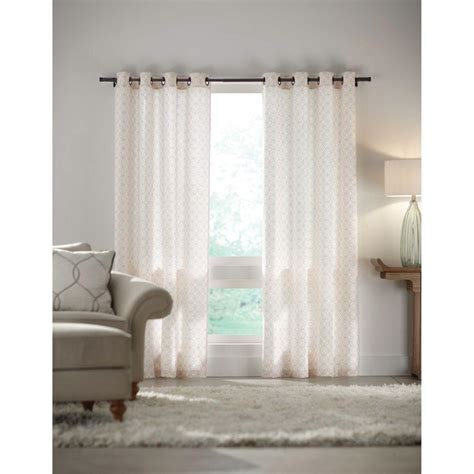 Home Decorators Collection Semi Opaque White Grommet Curtain 52 In W