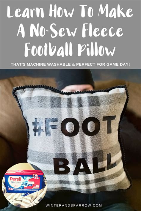 Diy No Sew Football Throw Pillow With Pom Pom Trim Football Throw