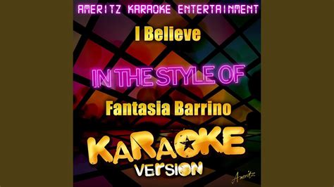 I Believe In The Style Of Fantasia Barrino Karaoke Version Youtube