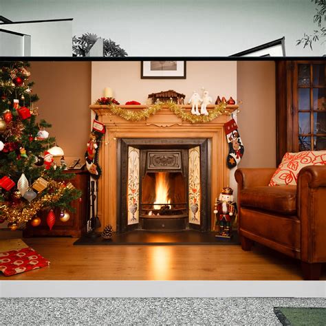 7x5ft Christmas Tree Fireplace Photo Studio Props Photography