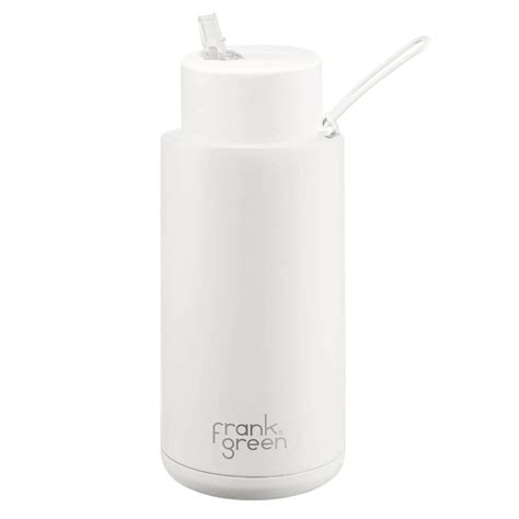 Frank Green Reusable Bottle White With Straw Lid 34oz1000ml
