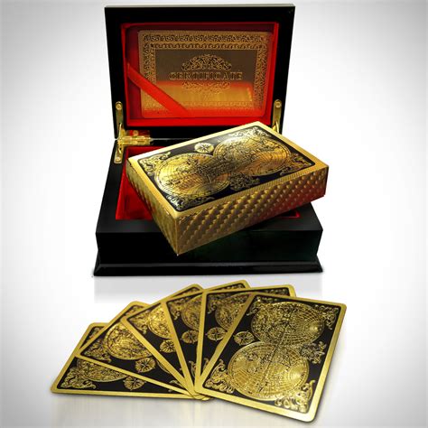 Gold playing cards are for those who like to show off to their friends and feel the need to bring some bling to poker night. 24K Gold Plated Playing Cards // World Antique Map (1 Deck + Single Box) - RARE-T - Touch of Modern