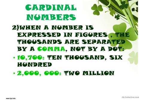 cardinal and ordinal numbers gramma… english esl powerpoints