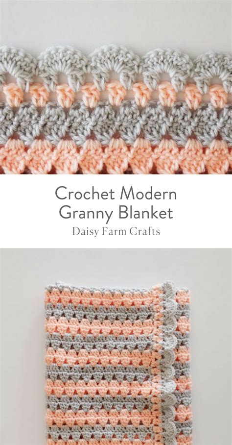Free Pattern Crochet Modern Granny Blanket Crochet Afgans Baby