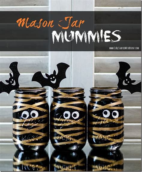 Mummy Mason Jars Halloween Mason Jars Mason Jar Halloween Crafts