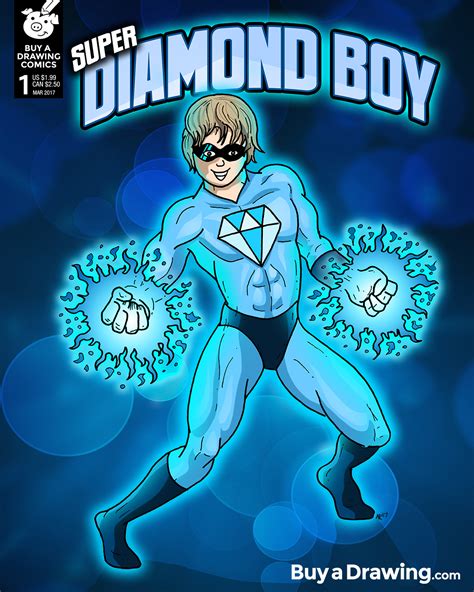We love comics very much and so we created a huge number of drawing lessons about the most different heroes and villains from comics. Custom Cartoon Superhero Drawing - Super Diamond Boy