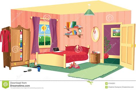 Schlafzimmerszene Vektor Abbildung Illustration Von Architektur 67645931