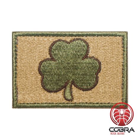Irish Lucky Clover Groen Zand Geborduurde Militaire Patch Velcro