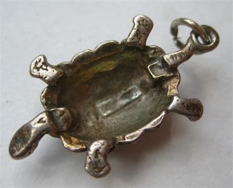 Vintage Fine Sterling Silver Turtle Necklace Pendant Charm