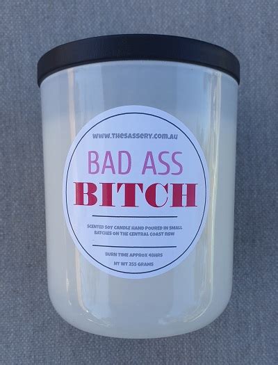 bad ass bitch candle the sassery