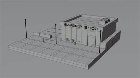 3d Model Low Poly Barber Shop Vr Ar Low Poly Cgtrader