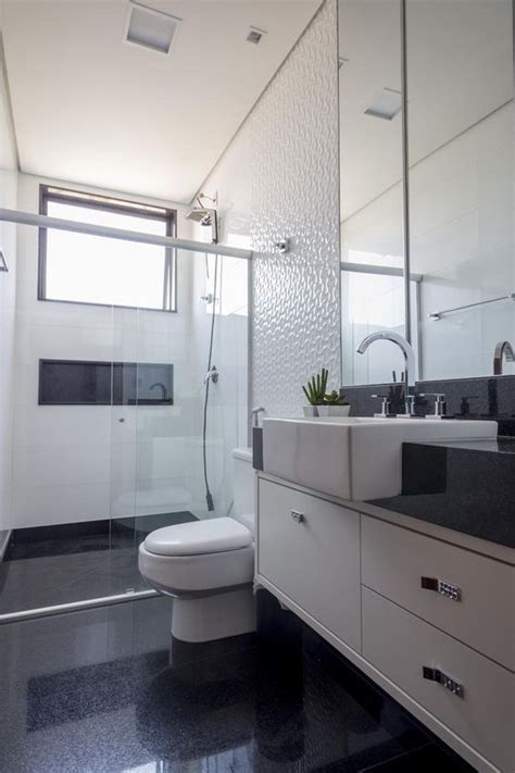 32 Nichos Para Te Inspirar Banheiro Preto Banheiro Preto E Branco