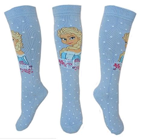 Disney Official Disney Frozen Princess Elsa Girls Cotton Knee Socks Officially Licensed Product