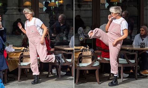 Dame Emma Thompson Puts On An Energetic Display As She High Kicks And