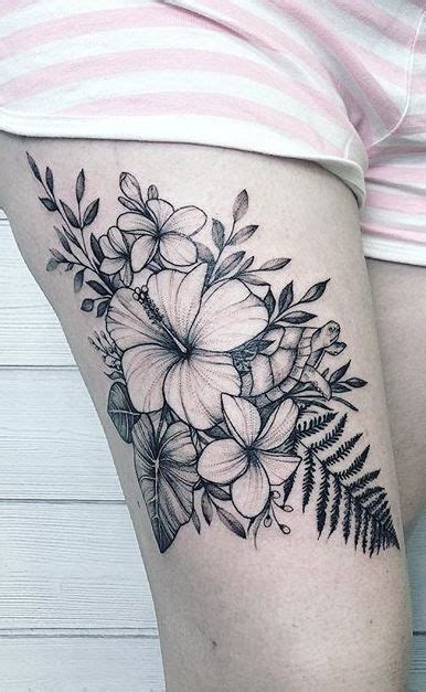 hibiscus tattoo hibiscus tattoo flower thigh tattoos floral tattoo sleeve