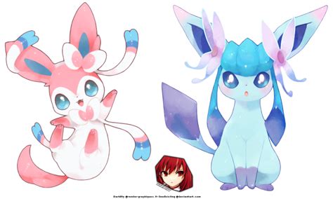 Pokemon chibi render Sylveon Glaceon double render by OneExisting on DeviantArt