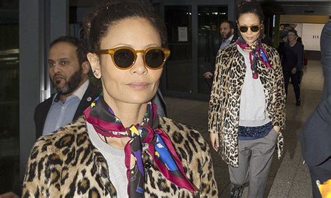 Thandie Newton Jets Back To London Following Oscars Weekend Fashion