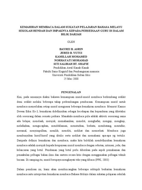 Issues in language studies (vol. Kemahiran Membaca Dalam Sukatan Pelajaran Bahasa Melayu ...