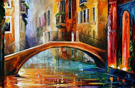 Venice Bridge — Palette Knife Oil Painting On Canvas By Leonid Afremov