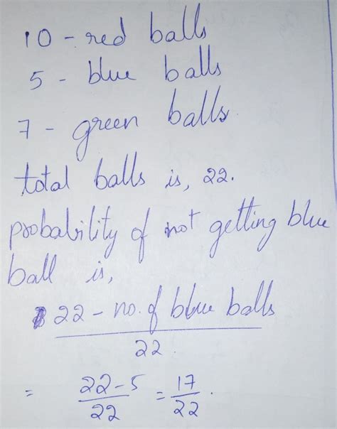 A Bag Contains 10 Red 5 Blue And 7 Green Balls A Ball Is Drawn At