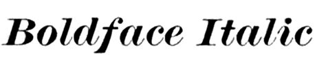 Boldface Italic In Use Fonts In Use