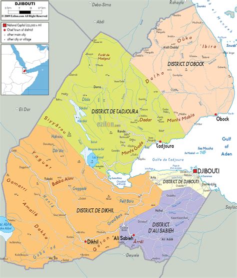 Detailed Political Map Of Djibouti Ezilon Maps