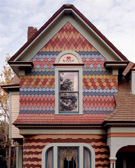 Decorative Shingling Ideas Painted Lady House Exterior House Colors
