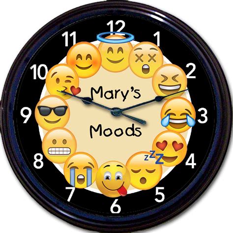 Emoji Emoticon Wall Clock Mood Emotion Custom Clock Etsy