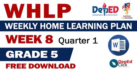 Grade 5 Weekly Home Learning Plan Whlp Week 8 Q1 Deped Click