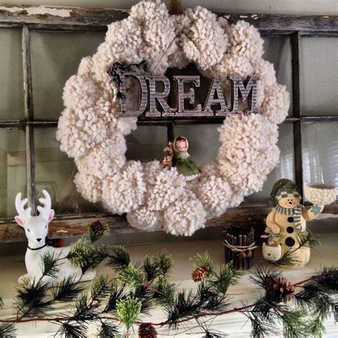 Puff Ball Wreath 30 Vrs 130 At Anthropologie Christmas Mantels