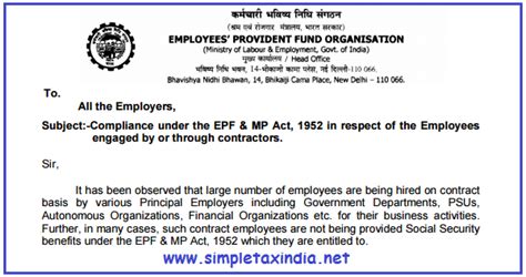 Employer and employee contribution, steps to check balance, withdrawal with scripbox. PRINCIPAL EMPLOYER IS RESPONSIBLE FOR EPF OF CONTRACT ...