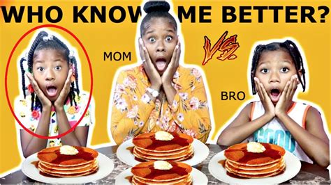 Who Knows Me Better Challenge Mom Vs Bro Breakfast Mukbang 🥞 Lacy S Files Youtube