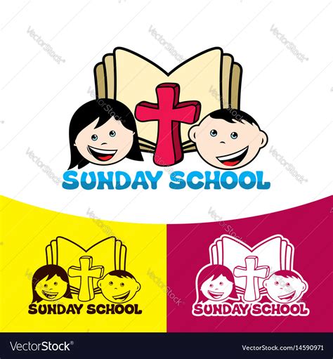 Logo Sunday School And Christian Symbols Vector Image