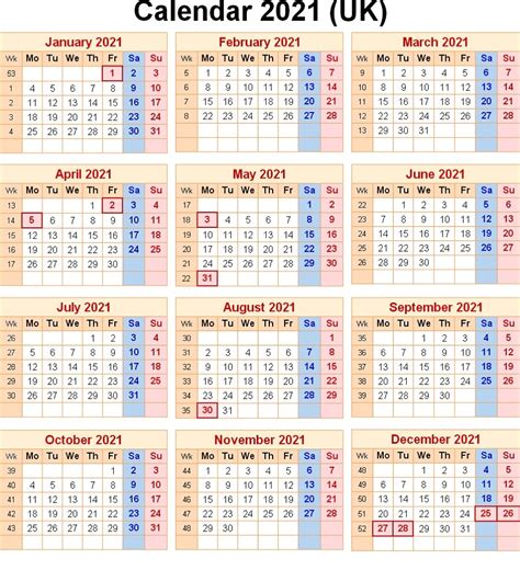 2021 Calendar With Week Numbers Excel Full Free Printable Calendar