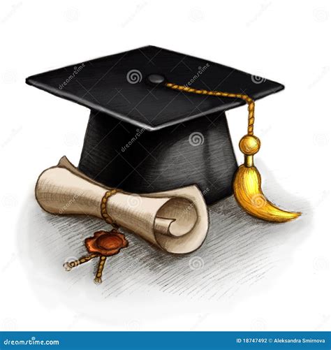 Graduation Cap And Diploma Stock Photo 18747492