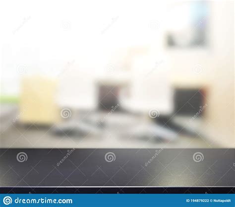 Table Top And Blur Office Of Background Stock Photo Image Of Kitchen