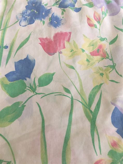 Vintage Sheets Queen Flat Sheet Vintage Bedding Floral Etsy