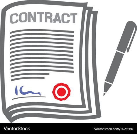 Contract Icon Royalty Free Vector Image Vectorstock