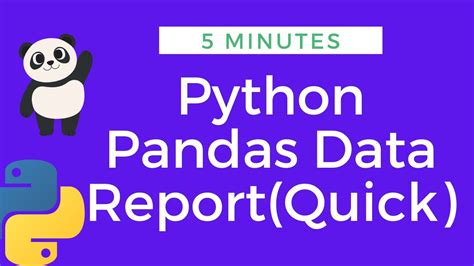 Pandas Data Reportquick Generate Report In 5 Minutes