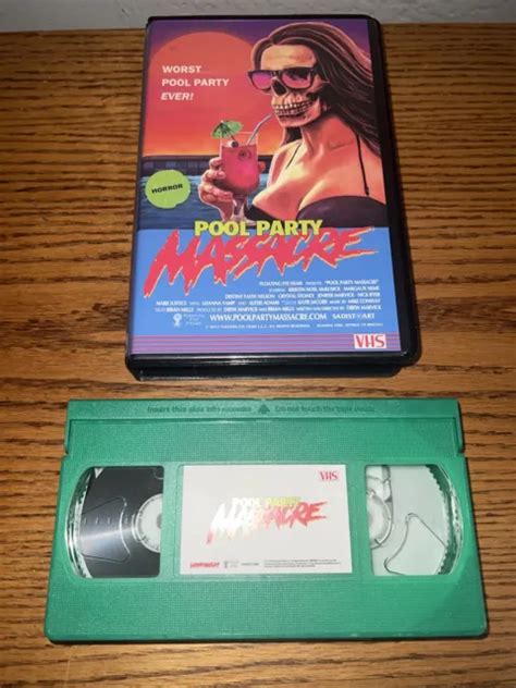 Pool Party Massacre Lunchmeat Rare Green Vhs 2017 Clamshell Sold Out 199 99 Picclick