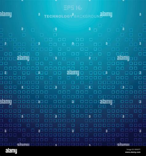 Abstract Squares Pattern Futuristic Transfer Data On Blue Background