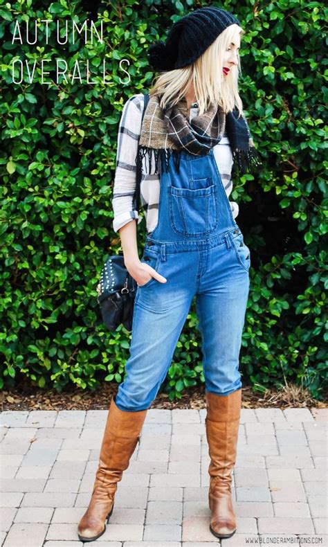 look of the week autumn overalls blonder ambitions denim fashion flannel outfits fall